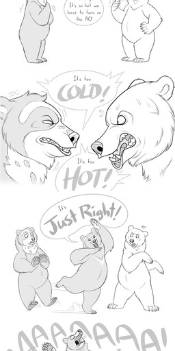 anthro brawl dust_cloud female fight fight_cloud group male text trio bearhybrid bear mammal absurd_res digital_media_(artwork) english_text hi_res monochrome url