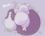 ambiguous_gender anthro belly belly_expansion big_belly big_breasts big_butt body_inflation breasts bruh butt butt_expansion expansion huge_belly huge_breasts huge_butt hyper hyper_belly hyper_butt inflation onomatopoeia solo sound_effects text terito nintendo pokemon generation_1_pokemon legendary_pokemon mewtwo pokemon_(species) 2024 absurd_res hi_res