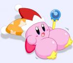 big_breasts breasts clothing female hat headgear headwear huge_breasts nipples not_furry solo staff sakana8888888 kirby_(series) nintendo beam_kirby kirby waddling_head hi_res