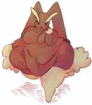 anthro big_breasts biped blush breasts featureless_breasts female looking_at_viewer morbidly_obese morbidly_obese_anthro morbidly_obese_female nude obese obese_anthro obese_female overweight overweight_anthro overweight_female simple_background smile solo fuzzywooly nintendo pokemon generation_4_pokemon lagomorph lopunny mammal pokemon_(species) 2019 digital_media_(artwork) hi_res