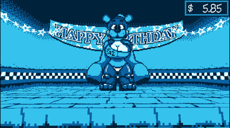 anthro big_breasts biped breasts clothing crossgender female front_view hat headgear headwear inside long_sleeves machine mod oversized_clothing screencap solo sprite standing text thick_thighs chaoskres five_nights_at_freddy's five_nights_at_freddy's_2 five_nights_at_frickbear's_(series) five_nights_at_frickbear's_3 scottgames toy_freddy_(fnaf) toy_freddy_(frickbear's) animatronic bear mammal robot blue_theme digital_media_(artwork) english_description english_text hi_res pixel_(artwork)