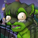 anthro broken_teeth ear_piercing eyewear female glasses looking_at_viewer parody piercing pince-nez solo stripes teeth vani-fox electronic_arts plants_vs._zombies popcap_games glowstickk_(character) felid mammal pantherine tiger undead zombie 1:1 bust_portrait low_res portrait