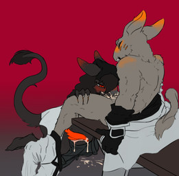 animal_genitalia anthro anthro_on_anthro balls_deep blood blush blushing_profusely bodily_fluids bottomwear bottomwear_down claws clenched_teeth clothed clothing cum cum_drip cum_in_mouth cum_inside cum_on_face cum_on_ground cum_on_penis deep_throat dripping duo ejaculation erection exterminator eyes_closed feet fellatio finger_claws forked_tongue fur genital_fluids genital_slit genitals hand_on_head head_grab intraspecies leaking_cum leaking_penis leaking_precum male male/male mostly_nude open_clothing open_shirt open_topwear oral oral_penetration orange_penis pants pants_around_ankles pants_down partially_clothed penetration penile penis precum pupils raised_tail scratches scratching sex shirt shirt_down slit_penis slit_pupils tail tail_tuft tapering_penis teeth toe_claws tongue topwear tuft neither83 the_nature_of_predators alien vampire venlil_(the_nature_of_predators) absurd_res hi_res