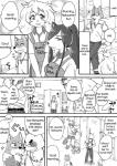 anthro black_and_white canid canine canis clothing comic cotton_(artist) dialogue domestic_dog english_text female fur greyscale hair male mammal monochrome natsume_(tooboe_bookmark) nitobe text tooboe_bookmark tuft