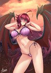 big_breasts breasts clothing female hair long_hair looking_at_viewer not_furry simple_background solo underwear wings adsouto high_school_dxd rias_gremory demon humanoid hi_res