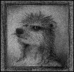 ambiguous_gender anthro archived_source badger bd black_and_white black_border border bust_portrait fur graphite_(artwork) icon looking_at_viewer low_res mammal monochrome mustelid musteline pencil_(artwork) portrait solo stare traditional_media_(artwork) whiskers