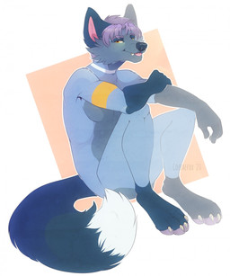 anthro biped blep blue_body blue_fur blue_nose blue_tail canine_teeth claws dipstick_tail feet fur fur_markings gloves_(marking) hair leg_markings looking_at_viewer male male_anthro markings multicolored_body multicolored_fur multicolored_tail nude nude_anthro nude_male pawpads paws purple_hair purple_pawpads silly silly_face simple_background smile socks_(marking) solo tail tail_markings text three-quarter_view toes tongue tongue_out white_claws white_tail_tip yellow_eyes coffaefox sleepeatea emmett_jayhart canid canine fox mammal red_fox silver_fox true_fox 2020 digital_drawing_(artwork) digital_media_(artwork) english_text hi_res