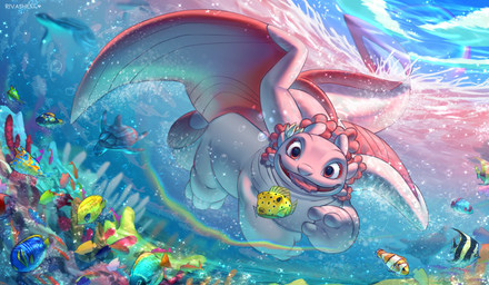 3_fingers 3_toes back_wings bubble coral_reef detailed_background feet female feral fin fingers membrane_(anatomy) membranous_wings open_mouth overweight overweight_feral pink_body pink_eyes rainbow sea solo sparkles swimming tail tail_fin tapering_tail toes tongue tongue_out underwater water wings rivashell mythology ammy_(fatxolotl) amphibian anthozoan axolotl boxfish clownfish cnidarian coral dracolotl dragon fish marine mole_salamander moorish_idol mythological_creature mythological_scalie pomacentrid pufferfish reptile salamander scalie sea_turtle tetraodontiform turtle hi_res shaded soft_shading