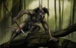 anthro bottomwear clothed clothing crossgender detailed_background forest jungle loincloth male mane outside partially_clothed plant running snarling solo tree tribal wolfpsalm psalm_(wolfpsalm) canid canine mammal maned_wolf 2018 digital_media_(artwork)