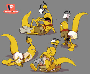 anthro biped blush bodily_fluids clothed clothing cum diaper disembodied_hand duo embarrassed erection genital_fluids genitals leaking_cum male penis simple_background solo solo_focus teasing text unclean_diaper urine used_diaper wearing_diaper wet_diaper yellow_body crackajackin camp_lazlo cartoon_network slinkman_(camp_lazlo) banana_slug gastropod mollusk slug 2020 digital_media_(artwork) multiple_images signature
