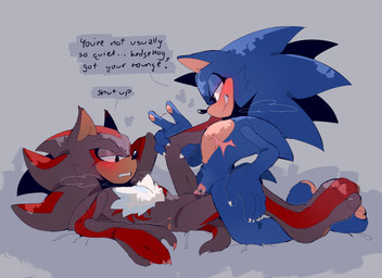 andromorph andromorph/andromorph anthro big_clitoris blush bodily_fluids chest_tuft clitoris duo exaggerated_mastectomy_scar feet fingernails genital_fluids genitals gesture hand_gesture heart_symbol intersex intersex/intersex looking_at_another looking_down lying mastectomy_scar nails nude_andromorph nude_anthro on_back scar sex simple_background text tribadism tuft v_sign vaginal vaginal_fluid_string vaginal_fluids vaginal_fluids_on_hand vulva drop_dash sega sonic_the_hedgehog_(series) shadow_the_hedgehog sonic_the_hedgehog eulipotyphlan hedgehog mammal absurd_res english_text hi_res trans_(lore) trans_man_(lore)