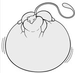 air_inflation ambiguous_gender anthro belly belly_expansion belly_squish big_belly big_butt black_eyebrows blush butt expansion eyebrows grey_body grey_ears grey_tail hand_on_belly hand_on_own_belly huge_belly huge_butt hyper hyper_belly hyper_butt hyper_inflation immobile inflation motion_lines simple_background solo squish swelling tail three-quarter_view white_background maddybakery nintendo pokemon domestic_cat felid feline felis generation_1_pokemon legendary_pokemon mammal mew_(pokemon) pokemon_(species) 2025 colored digital_media_(artwork) flat_colors monochrome