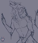 anthro biped bite biting_lip bodily_fluids erection genital_fluids genitals male masturbation penile penile_masturbation penis precum solo ruttingstrap sergal hi_res