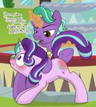 absurd_res age_difference butt butt_slap daughter_(lore) dialogue duo english_text equid equine father_(lore) father_and_child_(lore) father_and_daughter_(lore) female feral firelight_(mlp) fountain friendship_is_magic hasbro hi_res horn magic male male/female mammal my_little_pony mythological_creature mythological_equine mythology older_male parent_(lore) parent_and_child_(lore) parent_and_daughter_(lore) reddened_butt slap spanking starlight_glimmer_(mlp) sweetfilthyfun text unicorn younger_female
