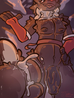 anthro anus arm_warmers arm_warmers_only armwear backsack balls big_penis black_nipples black_penis bodily_fluids breath clothing cold cum cum_drip cum_in_ass cum_inside cum_on_balls cumshot dripping duo ejaculation femboy femboy/femboy femboy_penetrated forest forest_background genital_fluids genitals glistening glistening_body glowing glowing_nose grin jiggling leaking_cum male male/male nature nature_background nipples open_mouth penis plant red_nose sex smile snow sweat sweaty_chest throbbing throbbing_penis tree judasthesinner rudolph_the_red-nosed_reindeer hi_res