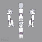 anthro blue_eyes bottomwear clothing collar game_design game_dev male pink_bottomwear pink_clothing pink_shorts shorts walk_cycle white_body doofwuff 2d_animation animated loop short_playtime