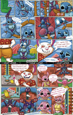 anthro atomic_wedgie ballbusting balls bdsm bodily_fluids bondage bound branch bully bullying carnival_game clothing cock_and_ball_torture dialogue female genital_torture genitals group laugh male pain plant sharp_teeth spank_marks speech_bubble spider_web_wedgie tears teeth text torture tree trio underwear wedgie whimper vorkken16 disney lilo_and_stitch angel_(lilo_and_stitch) dr._jacques_von_hamsterviel stitch_(lilo_and_stitch) alien cricetid experiment_(lilo_and_stitch) hamster mammal rodent absurd_res comic english_text hi_res