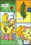 333456 anthro anthrofied applejack_(mlp) bandage basket bdsm blonde_hair blush comic container dildo double_dildo duo earth_pony english_text equid equine eyes_closed feathered_wings feathers female female/female fluttershy_(mlp) food food_fetish food_insertion food_play freckles friendship_is_magic genitals hair hasbro hi_res hoof_beat horse improvised_dildo improvised_sex_toy looking_down mammal meat my_little_pony mythological_creature mythological_equine mythology orange_body pegasus penetration picnic picnic_basket pony pussy rope sausage sex_toy text vaginal wide_eyed wings yellow_body yellow_feathers