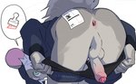 anthro anus balls bent_over big_ears biped black_clothing black_underwear blue_bottomwear blue_clothing blue_eyes blue_hat blue_headwear blue_shirt blue_shorts blue_topwear bodily_fluids bottomwear bottomwear_down butt clothed clothed_anthro clothed_male clothing erection eyebrows fingers fluffy fluffy_tail foreskin fur furgonomic_hat furgonomic_headwear furgonomics genital_fluids genitals glans grey_balls grey_body grey_fur grey_penis grey_perineum grey_tail hair hat headgear headwear humanoid_genitalia humanoid_penis looking_at_viewer looking_back looking_back_at_viewer male male_anthro monotone_body monotone_fur monotone_tail partially_clothed partially_clothed_anthro partially_clothed_male partially_retracted_foreskin penis perineum pink_glans pink_penis precum precum_on_penis presenting presenting_anus presenting_hindquarters presenting_penis pubes purple_inner_ear raised_tail rear_view shirt shorts shorts_down simple_background solo speech_bubble tail text topwear underwear underwear_down white_background white_eyebrows white_hair white_pubes young young_anthro young_male booiaher junqui_(booiaher) chinchilla chinchillid mammal rodent 2025 adversarial_noise artist_name digital_media_(artwork)