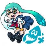 ambiguous_gender being_watched blue_hair clothing dress duo female footwear hair long_hair looking_at_another mask orange_eyes pseudo_hair simple_background suction_cup tentacle_hair tentacles uniform pepaden nintendo splatoon inkling_girl animal_humanoid cephalopod cephalopod_humanoid coleoid decapodiform humanoid inkling marine marine_humanoid mollusk mollusk_humanoid 1:1 low_res signature