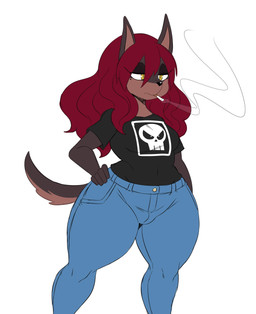 anthro breasts brown_body brown_fur cigarette clothed clothed_anthro clothed_female clothing female female_anthro fully_clothed fur hair half-closed_eyes hand_on_hip holding_object markings mole_(marking) mouth_hold narrowed_eyes red_hair simple_background small_breasts smoking solo white_background wide_hips yellow_eyes sssonic2 rose_(sssonic2) canid canine canis dobermann domestic_dog mammal pinscher 2019 absurd_res digital_media_(artwork) hi_res