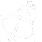 ambiguous_gender anal anal_penetration anthro back_fat bedroom_eyes bent_over big_butt blush butt cleft_tail curvy_anthro curvy_figure duo flustered from_behind_position genitals grabbing_from_behind hand_on_hip heart_symbol hip_grab huge_butt humor looking_back looking_pleasured love_handles male male/ambiguous narrowed_eyes navel overweight penetration penile penile_penetration penis raised_tail rear_view seductive sex shy spread_butt spreading tail voluptuous wide_hips wobble torartlol bear mammal 1:1 absurd_res hi_res monochrome sketch