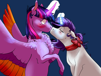 blush chest_tuft duo feathered_wings feathers female female/female feral fur glowing glowing_horn hair hooves horn kissing purple_body purple_fur purple_hair ribbons simple_background transparent_background tuft white_body white_fur wings maxiima friendship_is_magic hasbro my_little_pony mythology rarity_(mlp) twilight_sparkle_(mlp) equid equine mammal mythological_creature mythological_equine unicorn winged_unicorn 4:3 alpha_channel hi_res