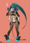 anthro antlers blowing_bubble_gum blue_hair breasts bubble bubble_gum candy clothed clothing collar dessert ear_piercing female food glowing glowing_body glowing_eyes glowing_skin gum hair horn inflating leash long_ears long_hair navel panties piercing small_breasts solo standing underwear helixel jackalope lagomorph mammal hi_res signature