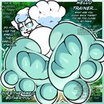3_toes ambiguous_gender big_feet blue_feet feet feral foot_fetish foot_focus fur greeting pawpads paws smug solo tail text toes white_body white_fur alexdrawsfeetish nintendo pokemon alolan_form alolan_vulpix generation_7_pokemon pokemon_(species) regional_form_(pokemon) 1:1 english_text hi_res female_(lore)