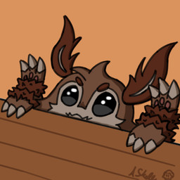 ambiguous_gender anomalous_skeleton antennae_(anatomy) black_eyes brown_body brown_fur brown_hair claws eyebrows fur furniture hair hikimayu orange_background pawpads short_eyebrows simple_background solo table bongo_cat conniday_lune arthropod insect lepidopteran moth 1:1 meme