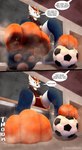 ambiguous_gender anthro ball bench bodily_fluids bulge clothing crush dirty dirty_feet extreme_size_difference feet foot_crush foot_fetish foot_focus foot_play footwear genital_outline group locker locker_room low-angle_view micro oblivious offscreen_character onomatopoeia open_mouth pawpads paws size_difference soccer_ball socks sound_effects speech_bubble sportswear sweat sweaty_feet text toeless_footwear toeless_socks trampling trapped_in_clothing underfoot worm's-eye_view neo_carnie nintendo pokemon neo_(neo_carnie) avian canid canine cinderace fox generation_8_pokemon mammal pokemon_(species) absurd_res hi_res