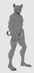 5_fingers 5_toes anthro balls biped body_hair chest_hair claws collarbone feet fingers flaccid foreskin frown genitals grey_background grey_balls grey_body grey_claws grey_horn grey_nipples grey_penis grey_skin grey_tail horn humanoid_feet humanoid_genitalia humanoid_hands humanoid_penis looking_aside looking_away male muscular muscular_anthro muscular_male navel nipples nude pecs penis plantigrade pubes side_view simple_background snout solo standing tail tail_tuft toe_claws toes tuft unretracted_foreskin lethal_doors mammal rhinoceros 2018 digital_drawing_(artwork) digital_media_(artwork) full-length_portrait grey_theme monochrome portrait