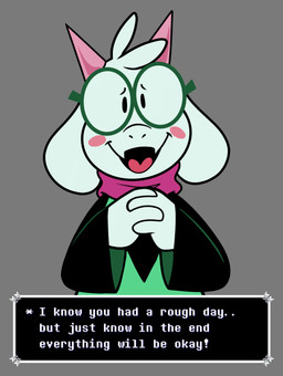 anthro blush blush_stickers clothing dialogue dot_eyes eyewear fur glasses grey_background hair hands_together horn looking_at_viewer male male_anthro open_mouth pink_horn robe scarf simple_background simple_eyes sleeves smile solo talking_to_viewer text text_box white_body white_fur white_hair chrissietoons deltarune undertale undertale_(series) ralsei bovid caprine darkner goat mammal english_text hi_res