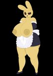 anthro big_breasts big_butt breasts butt clothing erect_nipples female huge_breasts huge_butt maid_uniform nipples simple_background solo thick_thighs transparent_background uniform cogsfixmore animal_crossing nintendo coco_(animal_crossing) animate_inanimate gyroid lagomorph leporid mammal rabbit featureless_(disambiguation) absurd_res alpha_channel hi_res