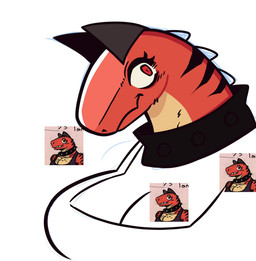 anthro big_breasts breasts cleavage clothed clothed_anthro clothed_female clothing collar countershading eyelashes female markings mouth_closed non-mammal_breasts red_body red_scales red_skin scales simple_background striped_markings stripes studs topwear white_background qwerty_soda tanya_(chilipeppers) abelisaurid carnotaurus dinosaur prehistoric_species reptile scalie theropod 2024 digital_drawing_(artwork) digital_media_(artwork) hi_res partially_colored reference_image unfinished