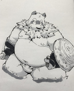 anthro asian_clothing belly clothing east_asian_clothing fundoshi humanoid_hands japanese_clothing male melee_weapon moobs nipples overweight overweight_anthro overweight_male shield simple_background solo sword underwear weapon suishou0602 canid canine mammal raccoon_dog tanuki 2019 hi_res
