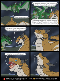 anthro belly big_belly black_horn bloated blue_eyes brown_body clothed clothing dialogue exclamation_point eye_contact eyewear female female_pred feral feral_pred flying fully_inside furaffinity_logo furgonomic_eyewear furgonomics goggles green_body green_scales group horn inside_mouth insult larger_feral looking_at_another looking_up male male/female male_prey membrane_(anatomy) membranous_wings multi_horn neck_bulge night oral_vore outside patreon_logo raised_head red_body satchel scales scarf size_difference smaller_anthro snow snowing soft_vore speech_bubble swallowing tail text ventral_scales vore wide_eyed wings rimentus european_mythology furaffinity mythology patreon allie_(rimentus) clessie_dreadwinter coalt scylla_(rimentus) canid canine canis dragon mammal mythological_creature mythological_scalie scalie western_dragon wolf comic english_text hi_res url