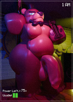 anthro balls bedroom_eyes big_balls big_butt big_penis black_bow_tie black_clothing black_hat black_headwear black_nose black_top_hat blue_eyes bow_tie brown_body brown_ears butt camera_view clothing electronics gameplay_mechanics genitals half-closed_eyes hat headgear headwear holding_microphone holding_object inside looking_at_viewer machine male microphone multicolored_body narrowed_eyes penis pole pose seductive solo speaker standing stripper_pole thick_thighs three-quarter_view top_hat two_tone_body snarkyfang five_nights_at_freddy's roblox scottgames freddy_(fnaf) animatronic bear mammal robot robot_anthro 2024 3d_(artwork) digital_media_(artwork) hi_res