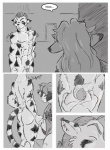 age_difference anthro ball_fondling balls bathrobe bedroom bovid bovine cattle clothing comic donryu duo felid female flaccid fondling fur genitals greyscale hair hi_res humanoid_genitalia humanoid_penis interspecies larger_anthro larger_female larger_teacher male male/female mammal mature_anthro mature_female monochrome nude older_female pantherine penis robe size_difference slightly_chubby smaller_anthro smaller_male smaller_student student teacher teacher_and_student tiger undressing vex_(donryu) younger_male