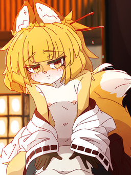 adolescent amber_eyes ambiguous_penetration anthro blush blush_lines breasts clothed clothing duo erect_nipples faceless_character faceless_male female flat_chested inside kemono loli male male/female navel nipples penetration sex sitting small_breasts tail tail_motion tailwag topless topless_female young aogitsune_jitto canid canine fox mammal 2024 3:4 animated animated_png hi_res