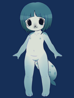 anthro female flat_chested genitals markings nipples nude nude_anthro nude_female palla_(ahydraulicpress) solo spots spotted_body tail vulva young young_anthro young_female lollipounce aquatic mammal pinniped seal absurd_res hi_res