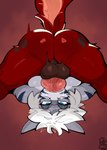 69_position anthro anthro_on_anthro anthro_penetrated anthro_penetrating anthro_penetrating_anthro balls big_balls big_butt blue_eyes breasts butt duo eyewear face_fucking female female_penetrated genitals glasses grey_body irrumatio male male/female male_penetrating male_penetrating_female oral penetration penile penis_in_mouth rear_view round_glasses sex simple_background rodd.y fish mammal marine shark absurd_res hi_res