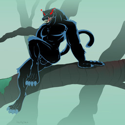 abs anthro anus armpit_hair ball_tuft balls black_body black_fur black_nipples black_panther_monster_(primal) body_hair claws finger_claws flaming_eyes fur genitals glowing glowing_eyes humanoid_hands licking licking_lips male muscular nipples nude open_mouth pecs penis raised_leg sitting solo tail toe_claws tongue tongue_out tuft tufted_fur whiskers half_dime primal_(series) felid mammal pantherine 1:1 absurd_res hi_res