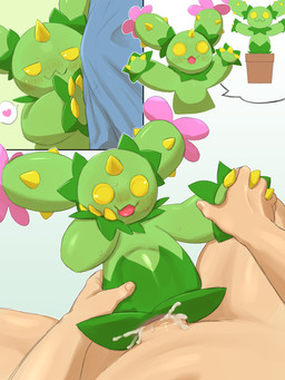 1_horn abdominal_bulge blush blush_lines bodily_fluids bulge clothing cum cum_inside deep_penetration duo ejaculation erection erection_under_clothing female first_person_view flower_(anatomy) front_view genital_fluids green_body half-closed_eyes hand_holding hand_on_cheek heart_reaction horn interspecies jagged_mouth larger_human larger_male male male/female male_human multicolored_body narrowed_eyes nude nude_human nude_male open_mouth penetration plant pokephilia simple_background size_difference slim slim_human slim_male smaller_female spikes tongue_showing two_tone_body white_background yellow_eyes yellow_horn beageiso nintendo pokemon elemental_creature flora_fauna generation_5_pokemon human mammal maractus pokemon_(species) 2026 3:4 digital_drawing_(artwork) digital_media_(artwork) hi_res pictographics shaded soft_shading