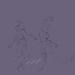2_toes 3_fingers 4_eyes anthro digitigrade feet female fingers genitals long_tail multi_eye simple_background solo tail text thick_thighs toes unusual_anatomy vulva skinnedteeth 1:1 absurd_res digital_drawing_(artwork) digital_media_(artwork) english_text hi_res monochrome signature sketch