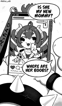 3_fingers anthro asking asking_another black_bracelet black_eyes bracelet cellphone claws clothed clothed_female clothed_humanoid clothing derp_eyes dialogue electronics eyebrow_through_hair eyebrows female finger_claws fingers gesture grey_eyebrows group hair hand_gesture holding_cellphone holding_object holding_phone horn humanoid_pointy_ears jewelry keychain king larger_anthro light male mostly_offscreen_anthro mostly_offscreen_character noseless not_furry_focus phone pigtails pointy_ears prince question royalty simple_background size_difference smaller_anthro spiked_bracelet spikes text topwear translucent translucent_hair trio white_background white_body white_claws white_clothing white_horn white_ribbon white_topwear mateus_upd mario_bros nintendo vtuber bowser bowser_jr. chibidoki horned_humanoid humanoid koopa scalie 2024 artist_name digital_drawing_(artwork) digital_media_(artwork) english_description english_text greyscale hi_res lighting monochrome shaded father_(lore) father_and_child_(lore) father_and_son_(lore) parent_(lore) parent_and_child_(lore) parent_and_son_(lore) son_(lore)