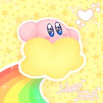 ambiguous_gender blue_eyes heart_eyes heart_symbol pink_body rainbow sparkles sparkling_eyes star warp_star hoshi_kodomo hal_laboratory kirby_(series) nintendo waddling_head 1:1 hi_res