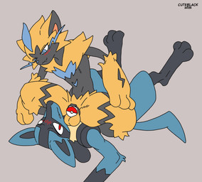 annoyed anthro aroused ball_sniffing balls blush chastity_cage chastity_cage_only chastity_device chastity_device_only crotch_sniffing crouching dominant dominant_in_chastity dominant_male duo femboy flat_chastity_cage forced genitals grinding happy looking_at_another lying male male/male nude penis penis_sniffing pokeball pokeball_chastity_cage simple_background sitting_on_another sniffing spread_legs spreading submissive submissive_male wearing_chastity_cage wearing_chastity_device cuteblack lockball nintendo pokemon canid canine generation_4_pokemon generation_7_pokemon legendary_pokemon lucario mammal pokemon_(species) zeraora hi_res