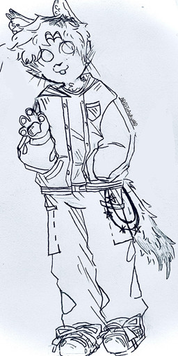 anthro awkwardalex clothing gesture hair looking_aside male oversized_clothing solo tail waving alexistoawkward felid mammal absurd_res black_and_white hi_res monochrome sketch traditional_media_(artwork) trans_(lore) trans_man_(lore)