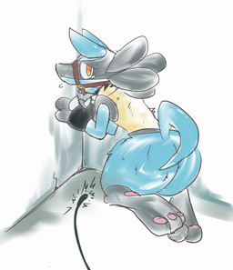 anthro bdsm big_butt black_body black_collar black_fur blue_body blue_fur bodily_fluids bondage bound butt butt_slap collar cuff_(restraint) fur harness kemono male nude orange_eyes paws petplay ponyplay restraints roleplay shackles slap slave solo spanking submissive submissive_male tears whip yellow_body yellow_fur kurohane_karasu nintendo pokemon canid canine generation_4_pokemon lucario mammal pokemon_(species) 2015 digital_media_(artwork)
